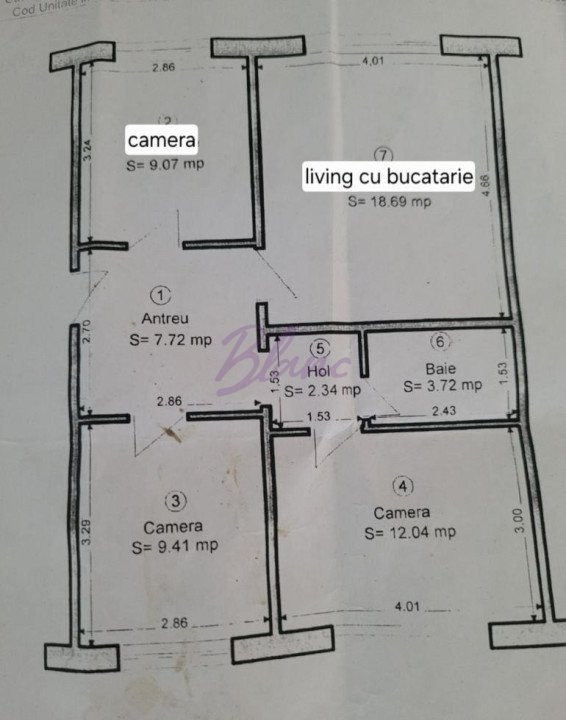 apartament 3 camere rogerius 
