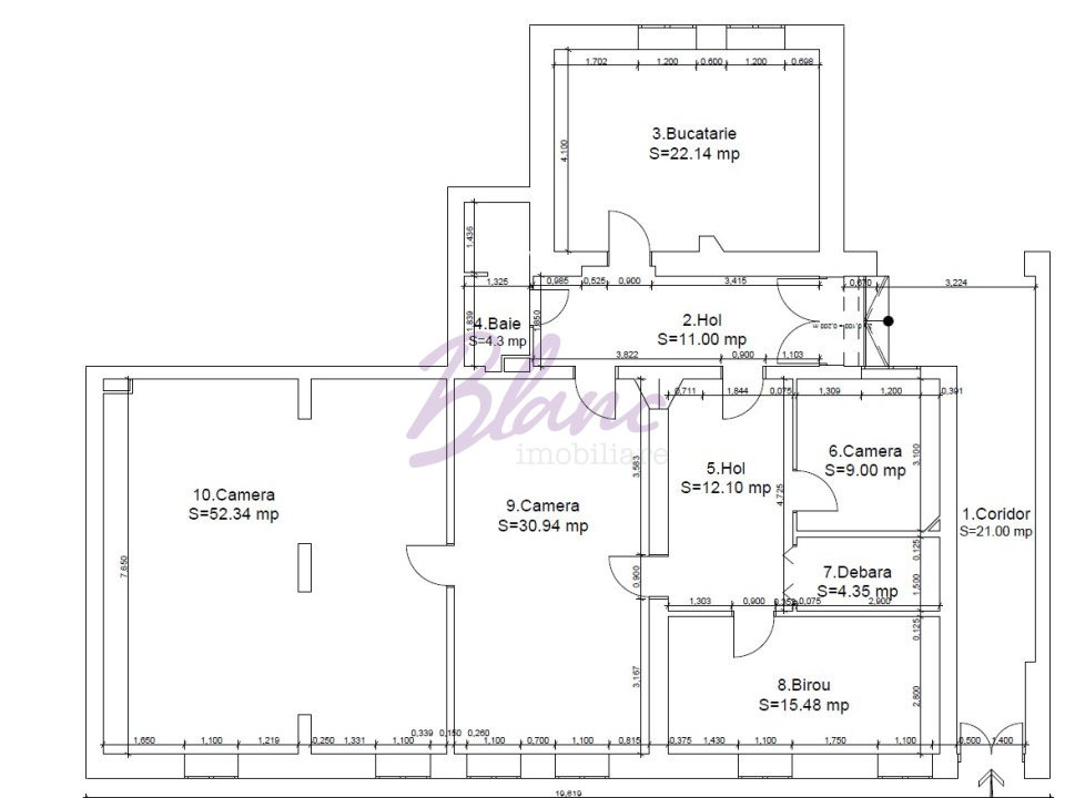 Spațiu de închiriat – ideal pentru birouri sau cabinete, la 200 m de zona pieton