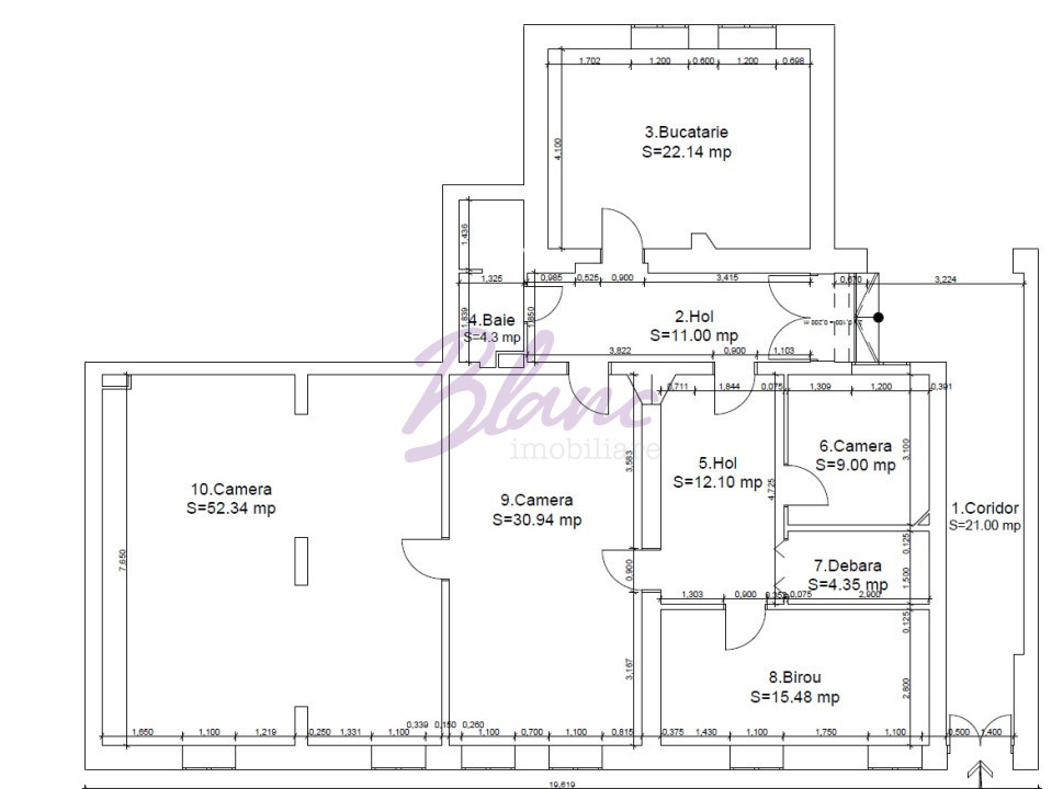 Spațiu de închiriat – ideal pentru birouri sau cabinete, la 200 m de zona pieton