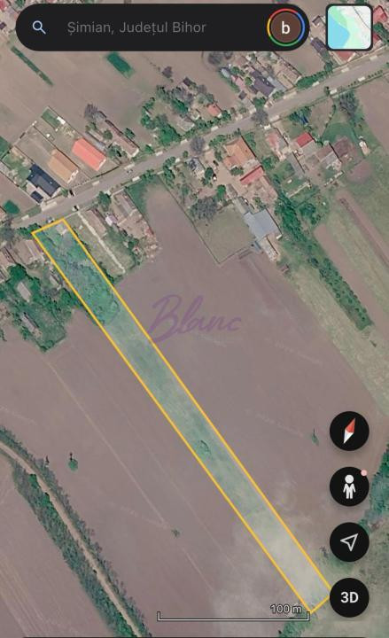 Teren intravilan 6.100 mp cu casă demolabilă – Șimian, jud. Bihor