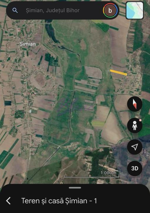 Teren intravilan 6.100 mp cu casă demolabilă – Șimian, jud. Bihor