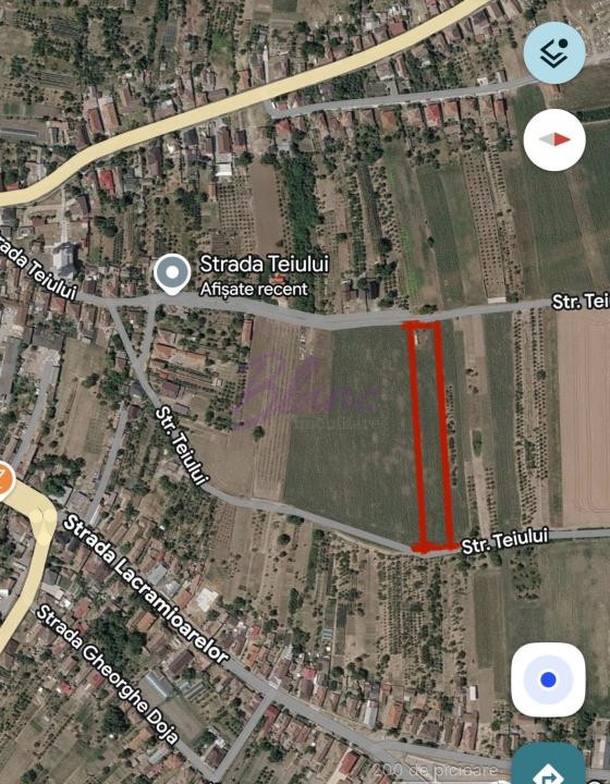 Teren intravilan 3.200 mp, două fronturi stradale – Tășnad, SM