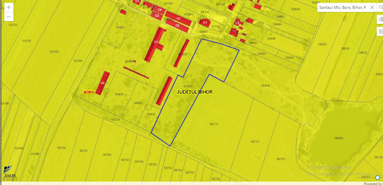 Teren intravilan ,industrial 11000 mp. ,zona Bors/Santaul Mic